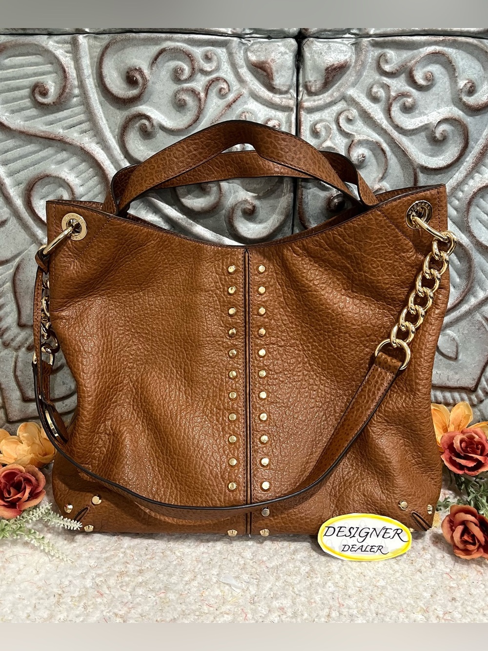 MICHAEL KORS Uptown Astor LTHR Shoulder Bag Luggage Brown
